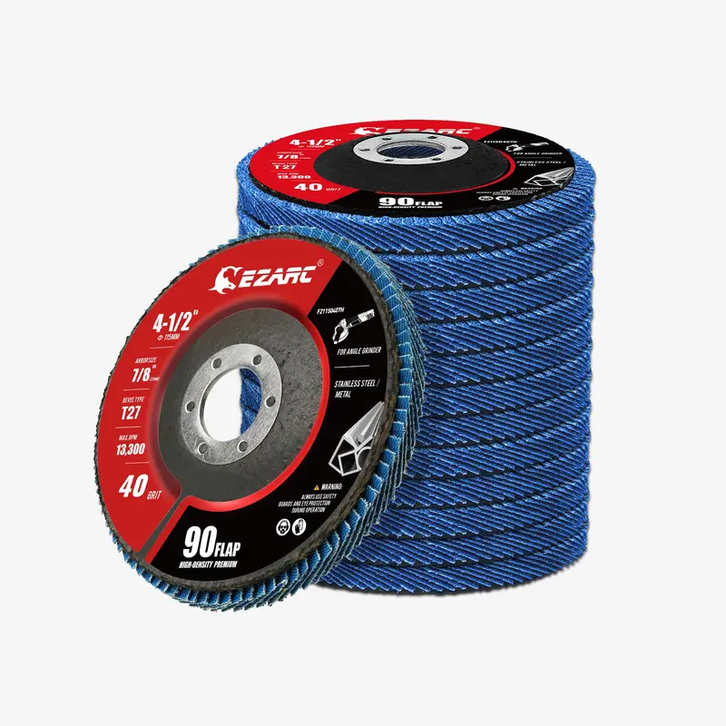 4-1/2" T27 High-Density Flap Discs — 40/60/80/120 Grit Options For Stainless Steel And Sheet Metal Finishing 1