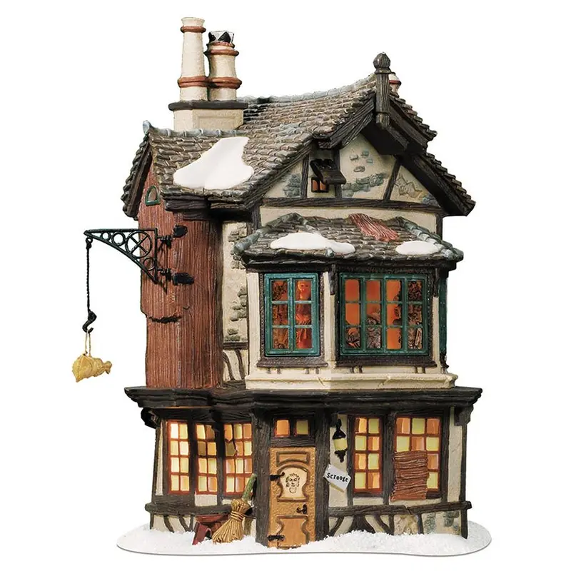 A Christmas Carol Lit House Display – Dickens-Inspired Miniature Scene 1
