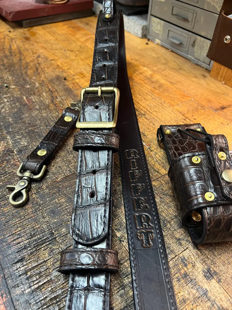 American Alligator–Lined Radio Strap Set – Premium Build 1