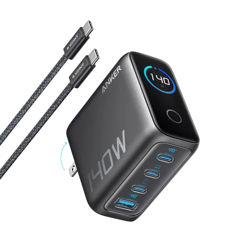 Anker 140W 4-Port Usb-C Pd 3.1 Fast Charger With Integrated Cable 2