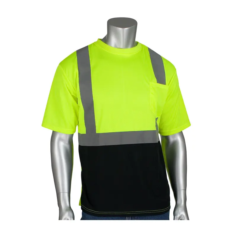 Ansi Class 2 Short-Sleeve Sun-Protective Safety Tee – Upf 50+, Hi-Vis Yellow/Orange 1