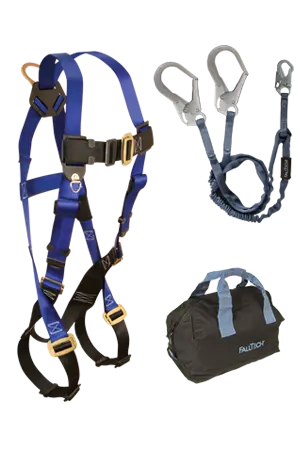 Back-D-Ring Harness With Mating Buckles, 6-Foot Internal Y-Leg Lanyard, Rebar Hook, And Gear Bag 1