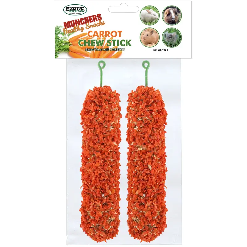 Carrot-Infused Wooden Chew Sticks For Rodents 1