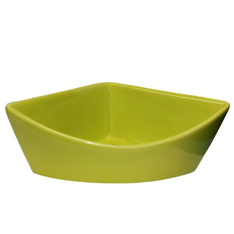 Corner-Mount Ceramic Feeding Dish For Small Animals 1