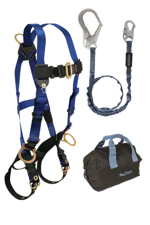 Dual-Anchor Harness With Back And Side D-Rings, Tongue Buckles, 6-Foot Internal Lanyard, Rebar Hook, And Gear Bag 1