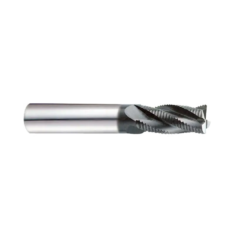 (Eh831) Jet-Power Carbide Multi-Flute Roughing End Mill – Long-Length, Plain Shank For Stainless Steel & Titanium 1