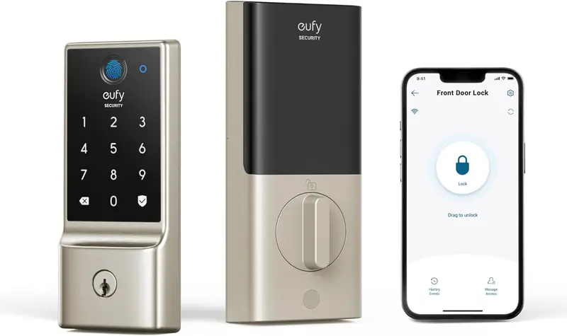 Eufy C220 Smart Deadbolt Lock – Fingerprint Entry, Built-In Wi-Fi, Remote App Control, Ip53 Weather Resistance 1