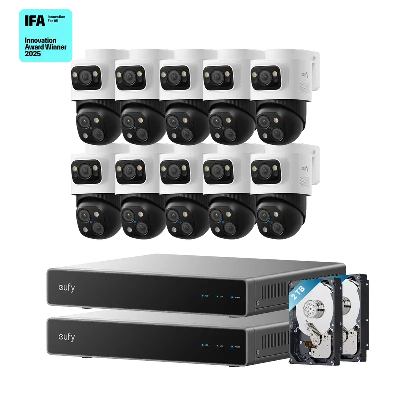 Eufy Dual-Nvr Poe Setup: 10X S4 Poe Cameras Included 1