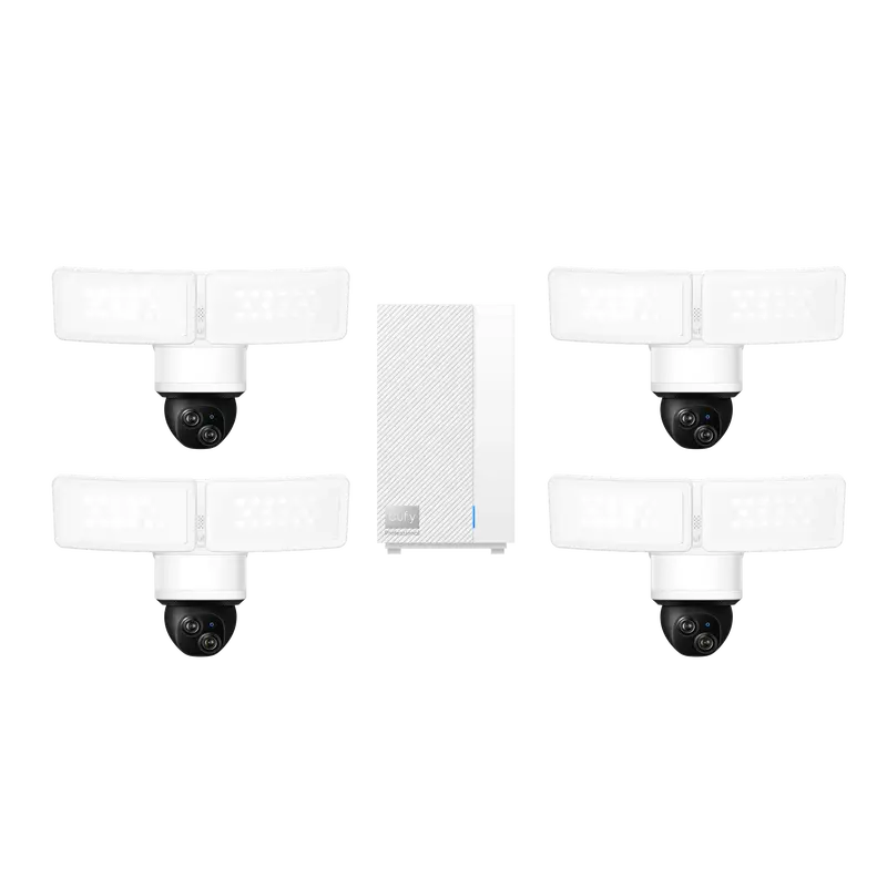 Eufy Floodlight Camera E340 (4-Pack) + Homebase Professional S1 1
