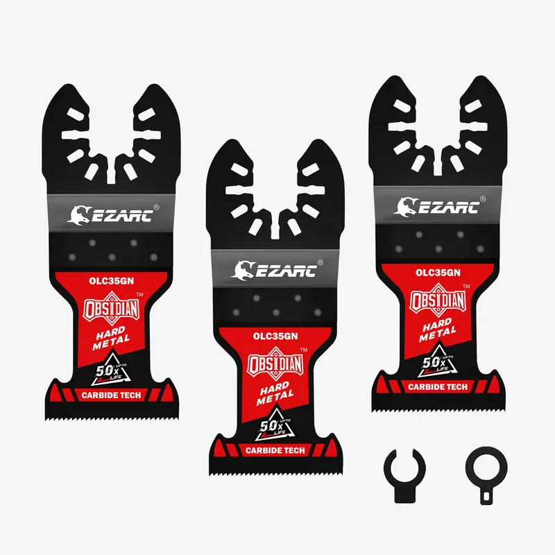 Ezarc Obsidian Carbide Oscillating Saw Blades – Heavy-Duty Cutting For Bolts, Screws & Hardened Metals (3-Pack) 1