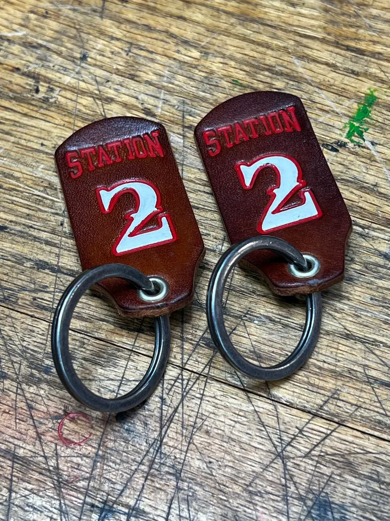 Fire Department Unit Pride Key Fob – Embossed Leather 1