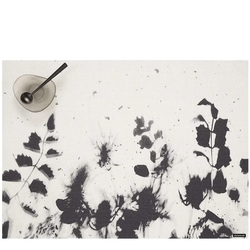 Flora-Inspired Black Fabric Placemat 1