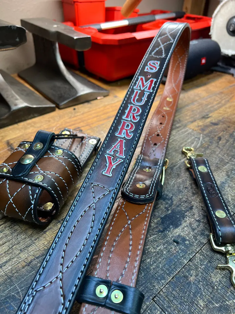 "Gunslinger" Ultra-Premium Radio Strap Set – Handcrafted Leather 1