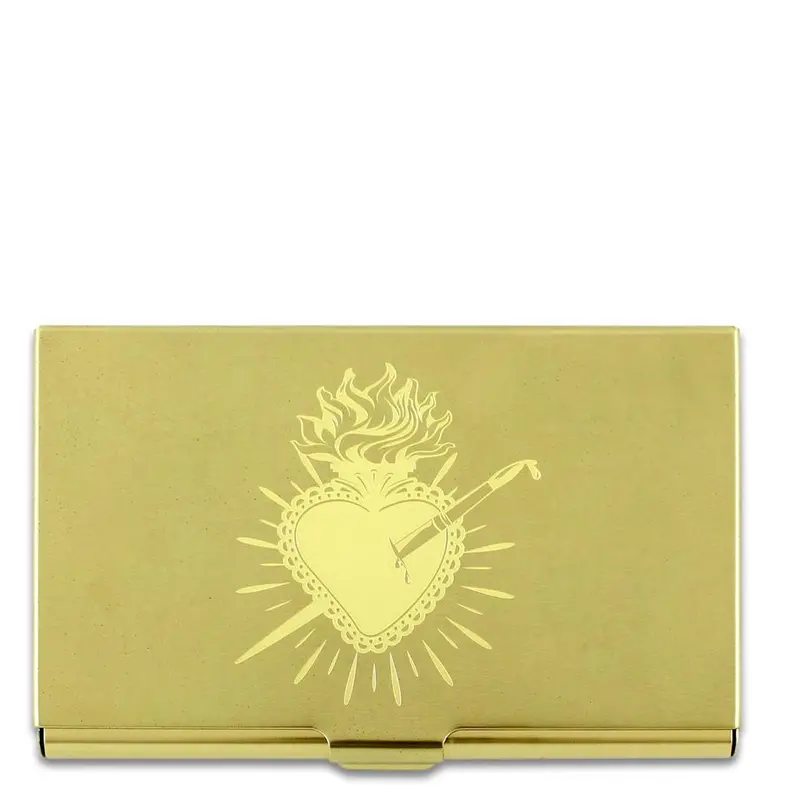 Heart-Engraved Slim Card Holder 1