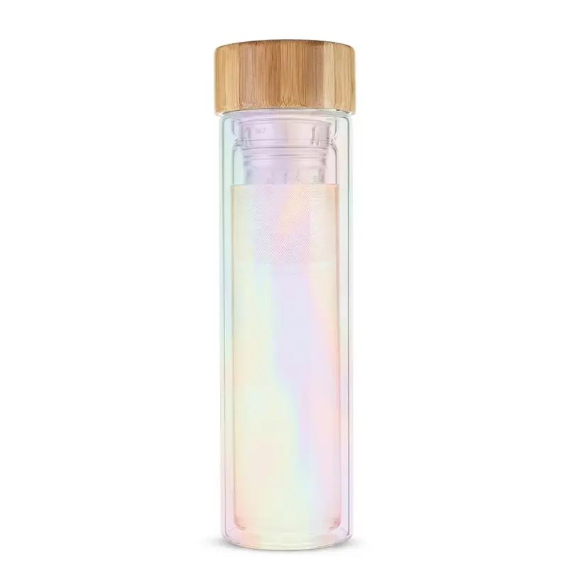 Iridescent Glass Tea Infuser Travel Bottle 1