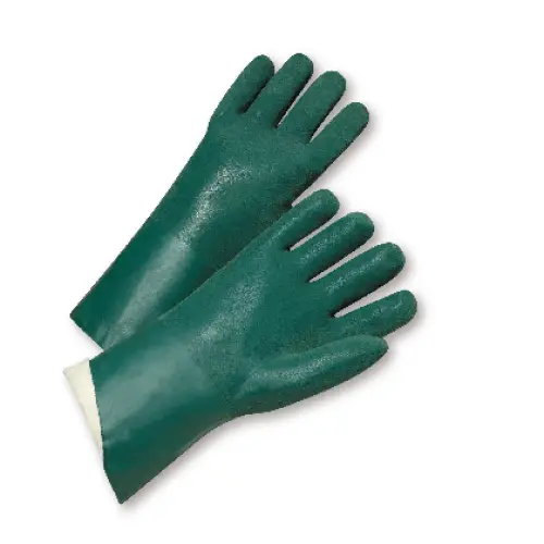 J1227Rf Chemical-Resistant Pvc Gloves – 12-Inch Rough-Finish, Jersey-Lined, Green, 12 Pairs 1