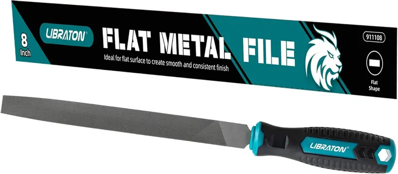 Libraton 8-Inch Professional Flat Metal File – T12 High-Carbon Steel For Smooth Finishing 1
