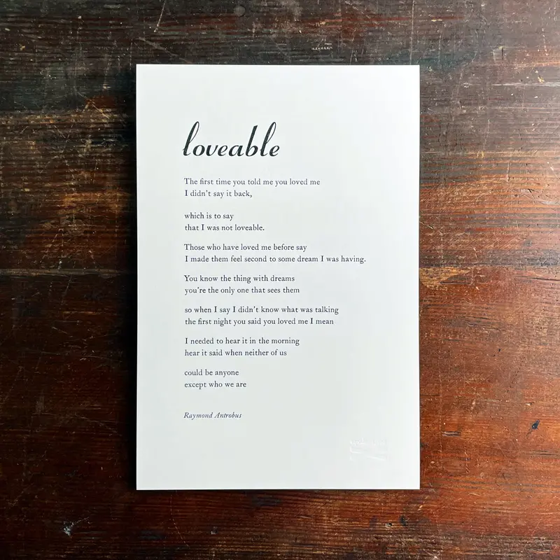 Loveable – Artistic Poetry Broadside 1