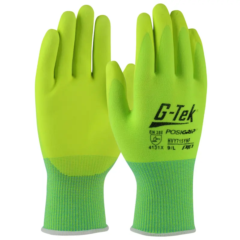 Pip Hi-Visibility Seamless Knit Nylon Work Glove With Nitrile Foam Grip – Palm & Finger Coating, Pack Of 12 1