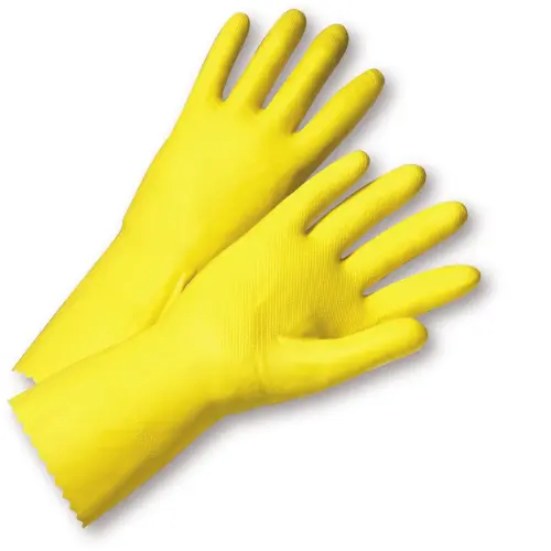 Posigrip 2312 Yellow Latex Work Gloves With 18-Mil Flock Lining – 12-Count Pack 1
