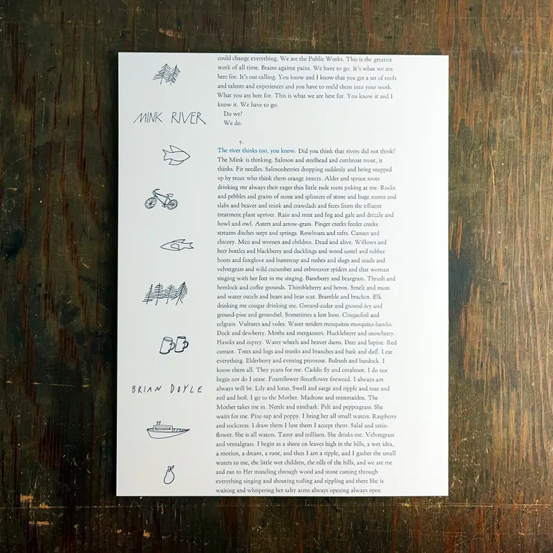 'The River Thinks Too' Nature-Inspired Broadside 1