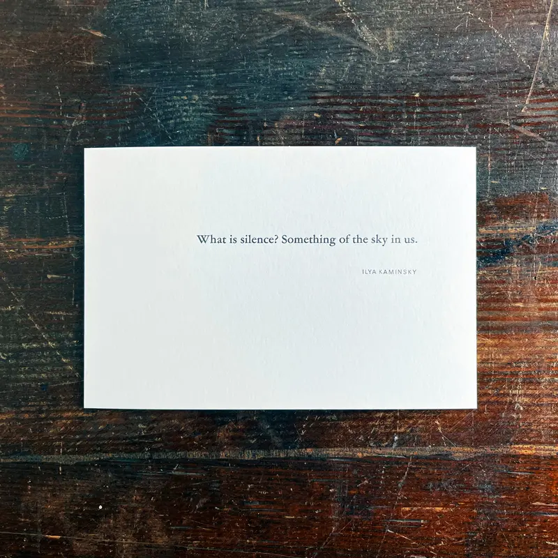 "What Is Silence" Thoughtful Notecard – Quiet Reflection Theme 1