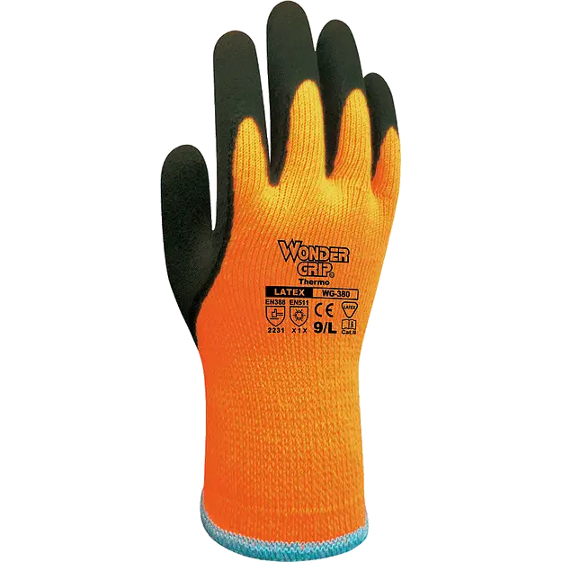 Wonder Grip Wg-380 Thermo Cold-Weather Work Gloves – Dual-Latex Palm, 12 Pairs Per Dozen 1