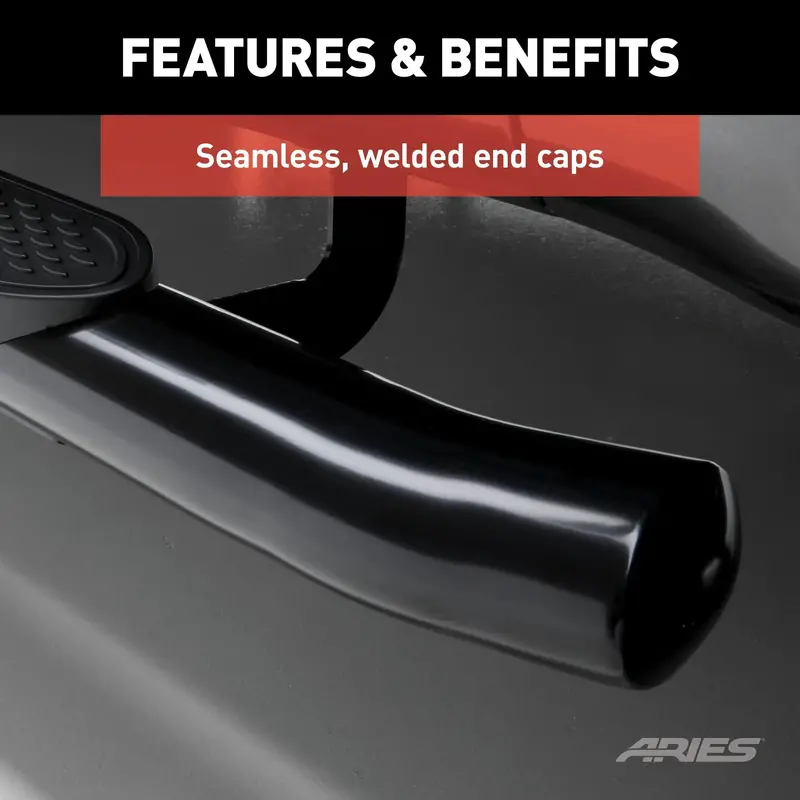 Aries S224045 Oval Black Steel Side Bars – 4-Piece Set For Chevrolet Silverado & Gmc Sierra 1500/2500/3500 Hd 1