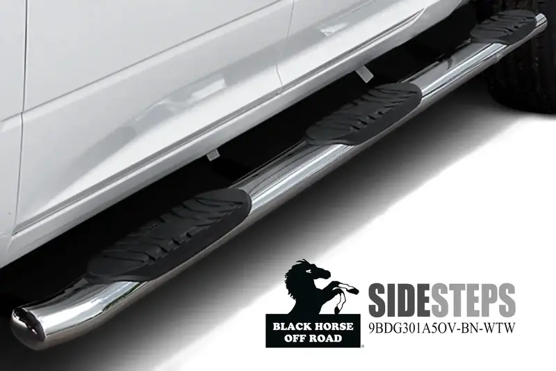 Black Horse Off-Road Extreme Wheel-To-Wheel Side Steps – Stainless Steel, Black/Nickel Finish 1
