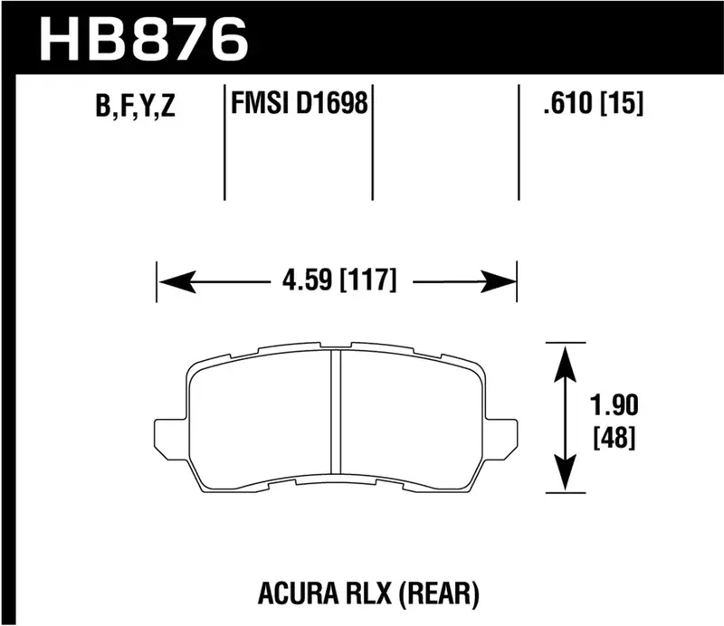 Hawk Hps Performance Brake Pads – 0.610" Thickness, High-Torque Friction 1