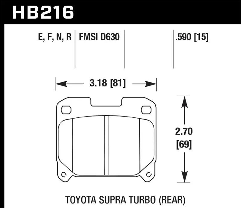 Hawk Performance Hps Brake Pads – High-Friction Compound, 0.590" Thickness (Hb216F.590) 1