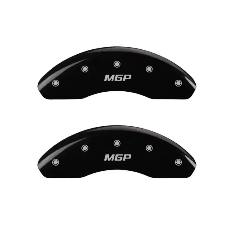 Mgp 4-Piston Caliper Covers — Engraved Front & Rear Set With Matte Black Finish And Silver Accents 1