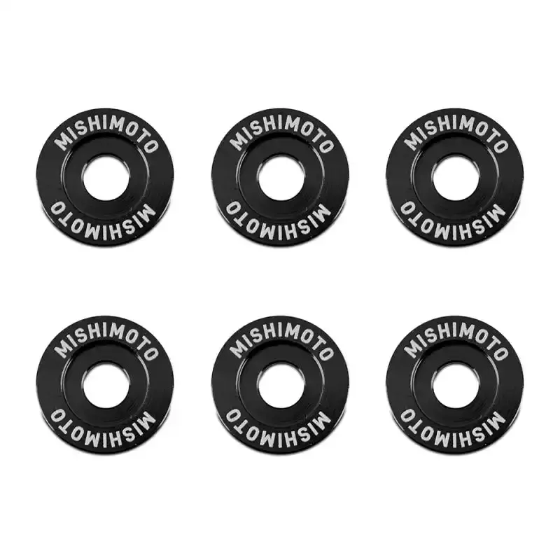 Mishimoto Large Fender Washer Kit – 6-Piece Black Anodized Hardware Set 1